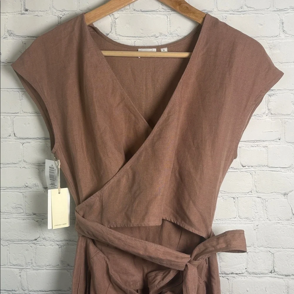 WILFRED Aretzia NWT Brax Jumpsuit Linen Blend in Nutmeg size 0
